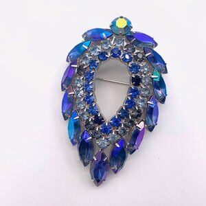 Vintage Sarah Coventry Blue Lagoon Rhinestone Brooch by Juliana